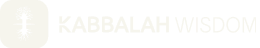 Faded logo featuring a shield with a white tree icon on the left, accompanied by the text 'Kabbalah Wisdom' in a light, minimalist font.