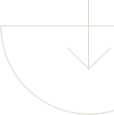 A faded beige arrow points downward at the intersection of two thick lines, forming a partial circle in the bottom left.