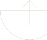 Arrow pointing upward above a semicircle.